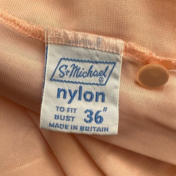 Vintage 50s 60s Nightgown Slip Dress Set Puff Sleeve Ruffle Tiered Floral MCM - Picture 7 of 10